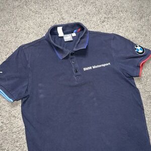 Puma Polo Shirt Mens Small Black BMW Motorsport Sport Racing Team M3 Car Casual